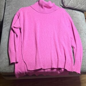 Bar III Vibrant Pink Cowl Neck Sweater